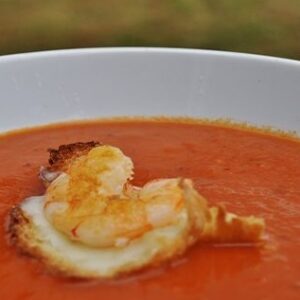Aromatyczna zupa pomidorowa z krewetkami